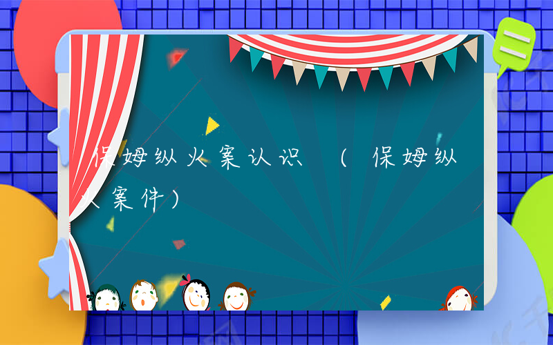 保姆纵火案认识 (保姆纵火案件)